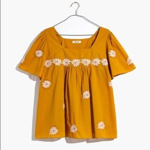 Madewell Floral Embroidered Butterfly Top